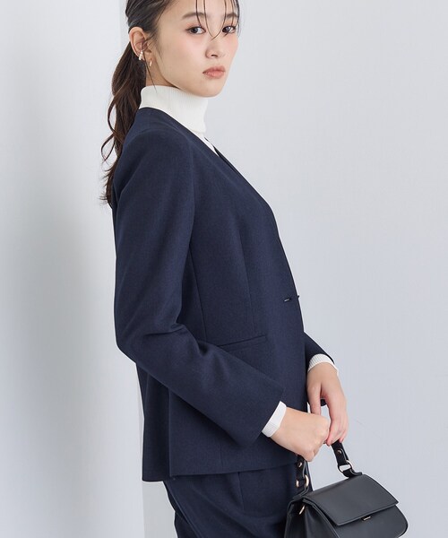 INDIVI(インディヴィ)の「【洗える/通勤/スーツ】メランジストレッチ ノーカラージャケット(スーツジャケット・レディース・チャコールグレー/ブラウン系その他/ネイビー・12/05/03/42/40/38/36/34/19/15 /13)」の19枚目の写真