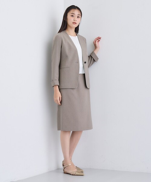 INDIVI(インディヴィ)の「【洗える/通勤/スーツ】メランジストレッチ ノーカラージャケット(スーツジャケット・レディース・チャコールグレー/ブラウン系その他/ネイビー・12/05/03/42/40/38/36/34/19/15 /13)」の20枚目の写真