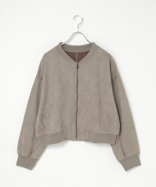 notch.（ノッチ）の「カットスエードMA-１（MA-1・レディース・モカ/ブラック/グレイッシュベージュ・M）」の3枚目の写真