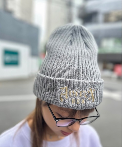 AVIREX（アヴィレックス）の「AVIREX/アヴィレックス / AX EX VARSITY BLOCK FONT KNIT WATCH / 81263200（ニットキャップ/ビーニー・レディース・レッド/カーキ/ブラック/グレー・FREE）」の3枚目の写真