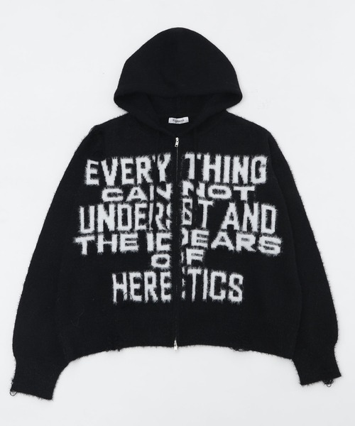 Figments（フィグメンツ）の「シャギーニットロゴダブルZIPパーカー（パーカー・レディース・ブラック・FREE）」の9枚目の写真