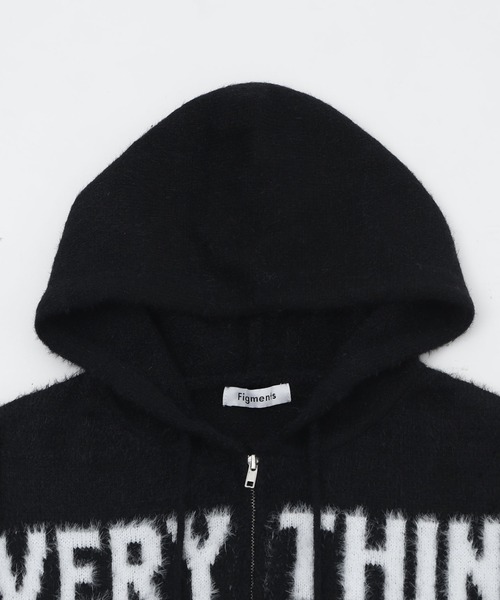 Figments（フィグメンツ）の「シャギーニットロゴダブルZIPパーカー（パーカー・レディース・ブラック・FREE）」の11枚目の写真