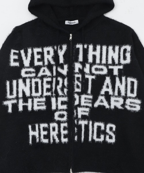 Figments（フィグメンツ）の「シャギーニットロゴダブルZIPパーカー（パーカー・レディース・ブラック・FREE）」の12枚目の写真