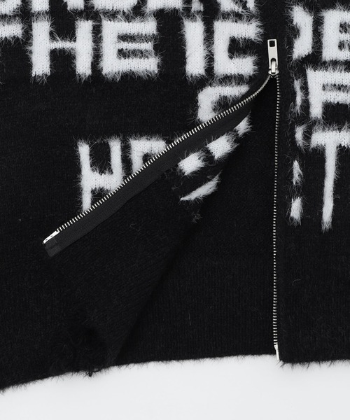 Figments（フィグメンツ）の「シャギーニットロゴダブルZIPパーカー（パーカー・レディース・ブラック・FREE）」の7枚目の写真