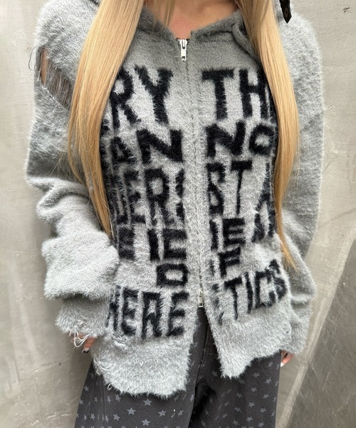 Figments（フィグメンツ）の「シャギーニットロゴダブルZIPパーカー（パーカー・レディース・ブラック・FREE）」の15枚目の写真