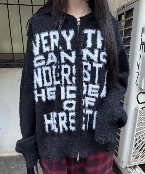 Figments（フィグメンツ）の「シャギーニットロゴダブルZIPパーカー（パーカー・レディース・ブラック・FREE）」の20枚目の写真