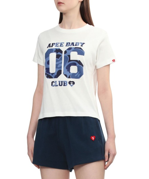 A BATHING APE(アベイシングエイプ)の「CAMO 06 PRINT CROP TEE(Tシャツ/カットソー・レディース・ホワイト×ネイビー/ホワイト×ピンク/ホワイト×グリーン・X-SMALL/SMALL)」の5枚目の写真