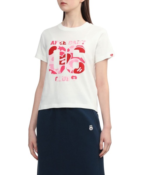 A BATHING APE(アベイシングエイプ)の「CAMO 06 PRINT CROP TEE(Tシャツ/カットソー・レディース・ホワイト×ネイビー/ホワイト×ピンク/ホワイト×グリーン・X-SMALL/SMALL)」の6枚目の写真