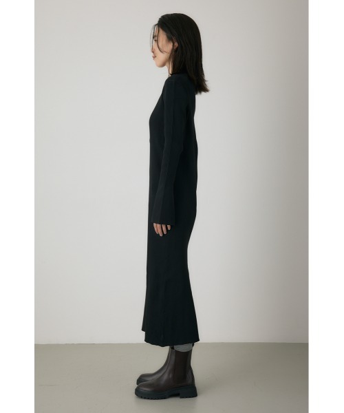 crie conforto(クリーコンフォルト)の「ポロリブニットワンピース ロングワンピース / 冬服(ワンピース・レディース・グレー/ブラック・FREE)」の7枚目の写真