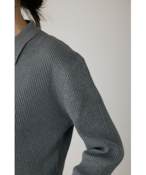 crie conforto(クリーコンフォルト)の「ポロリブニットワンピース ロングワンピース / 冬服(ワンピース・レディース・グレー/ブラック・FREE)」の9枚目の写真