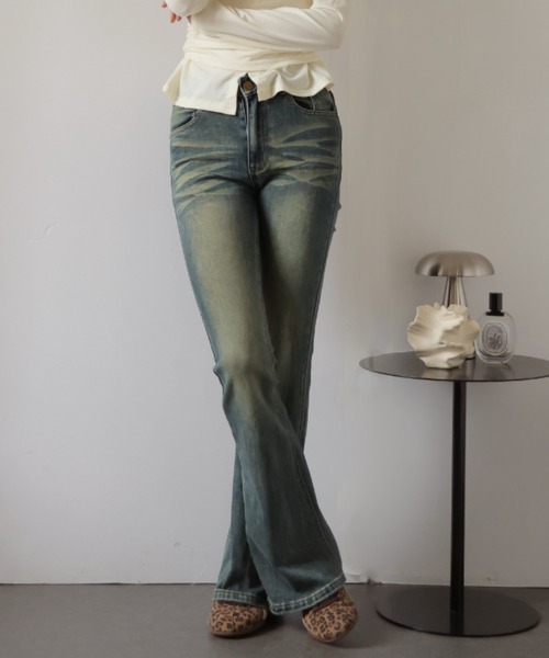 Ulysses（ユリシス）の「フレアデニムパンツ／ヴィンテージウォッシュ（デニムパンツ・レディース・ブルー/ネイビー・S/M）」の10枚目の写真