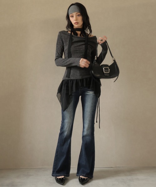 Ulysses（ユリシス）の「フレアデニムパンツ／ヴィンテージウォッシュ（デニムパンツ・レディース・ブルー/ネイビー・S/M）」の19枚目の写真