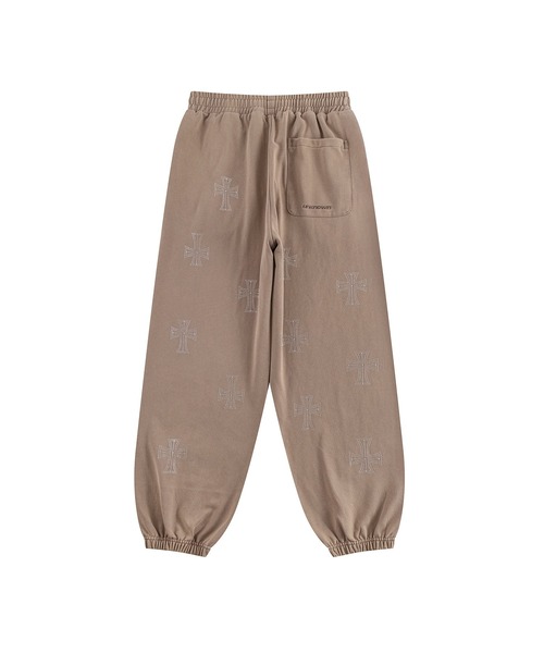 UNKNOWN LONDON(アンノウン・ロンドン)の「スエットパンツ|Outline Cross Rhinestone Sweat Pants|Unknown London(スウェットパンツ・メンズ・レッド/ベージュ/ブラック・SMALL/MEDIUM/LARGE/X-LARGE)」の4枚目の写真