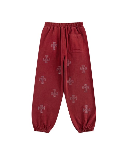 UNKNOWN LONDON(アンノウン・ロンドン)の「スエットパンツ|Outline Cross Rhinestone Sweat Pants|Unknown London(スウェットパンツ・メンズ・レッド/ベージュ/ブラック・SMALL/MEDIUM/LARGE/X-LARGE)」の18枚目の写真