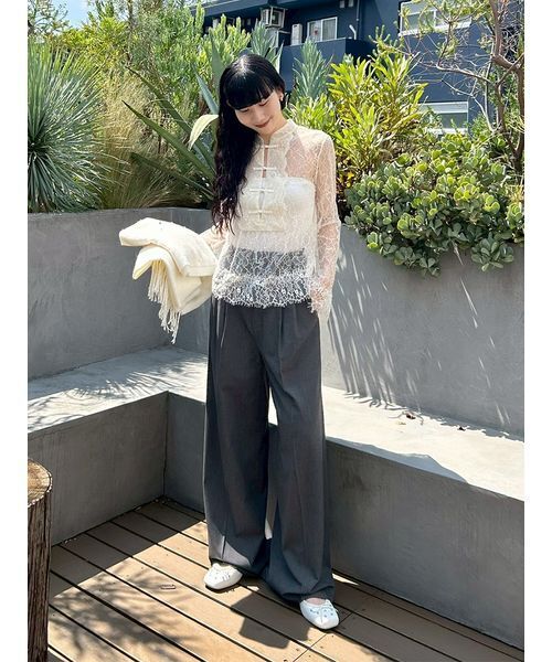 LILY BROWN(リリーブラウン)の「レースアップバレエシューズ(パンプス・レディース・ホワイト/アイボリー/ブラック・S/M/L)」の20枚目の写真