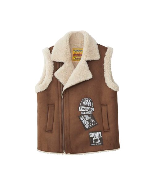 HYSTERIC GLAMOUR（ヒステリックグラマー）の「PUNK CUSTOM エコムートンベスト（ベスト・レディース・ブラック/ブラウン/グリーン・FREE）」の2枚目の写真