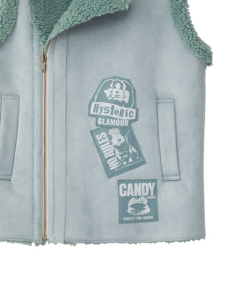 HYSTERIC GLAMOUR（ヒステリックグラマー）の「PUNK CUSTOM エコムートンベスト（ベスト・レディース・ブラック/ブラウン/グリーン・FREE）」の11枚目の写真