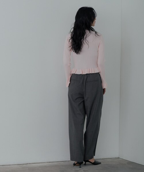 GALLEST（ギャレスト）の「センタータックメランジワイドパンツ（その他パンツ・レディース・チャコールグレー/ベージュ・36/38/40）」の6枚目の写真