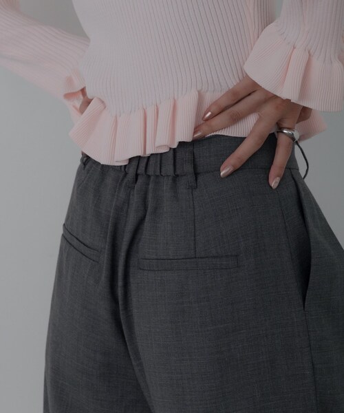 GALLEST（ギャレスト）の「センタータックメランジワイドパンツ（その他パンツ・レディース・チャコールグレー/ベージュ・36/38/40）」の11枚目の写真