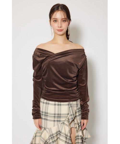 rienda（リエンダ）の「ソフティーカットオフショルトップス 秋服 冬服（Tシャツ/カットソー・レディース・ブラック/ピンク/ブラウン・FREE）」の19枚目の写真