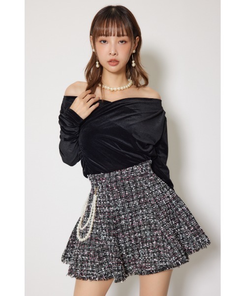 rienda（リエンダ）の「ソフティーカットオフショルトップス 秋服 冬服（Tシャツ/カットソー・レディース・ブラック/ピンク/ブラウン・FREE）」の4枚目の写真