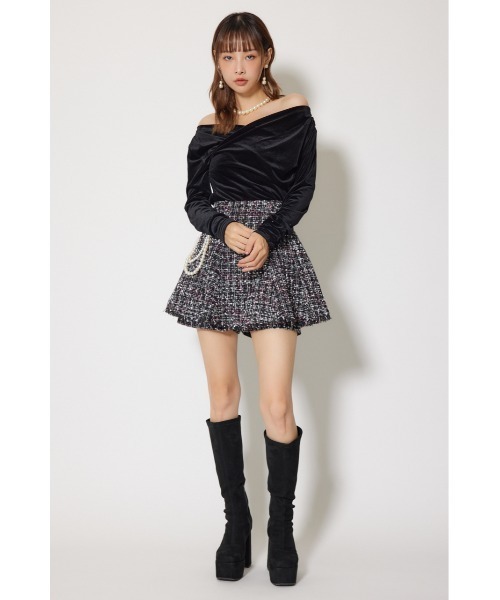 rienda（リエンダ）の「ソフティーカットオフショルトップス 秋服 冬服（Tシャツ/カットソー・レディース・ブラック/ピンク/ブラウン・FREE）」の7枚目の写真