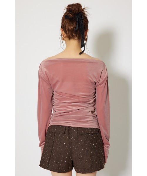 rienda（リエンダ）の「ソフティーカットオフショルトップス 秋服 冬服（Tシャツ/カットソー・レディース・ブラック/ピンク/ブラウン・FREE）」の14枚目の写真