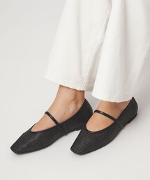 スクエアストラップ フラットシューズ