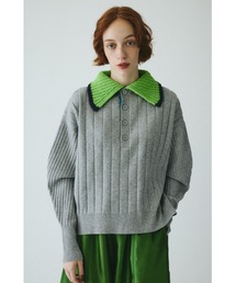 Point collar knit pull over　　ポイントカラーニットプルオーバー