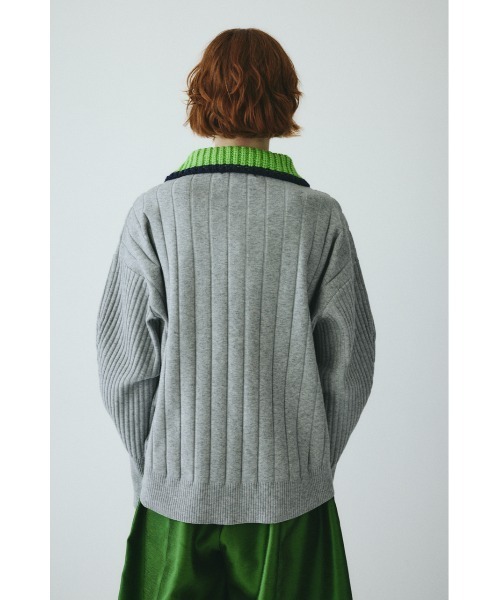 HeRIN.CYE(ヘリンドットサイ)の「Point collar knit pull over ポイントカラーニットプルオーバー(ニット/セーター・レディース・ネイビー/ベージュ/グレー・FREE)」の11枚目の写真
