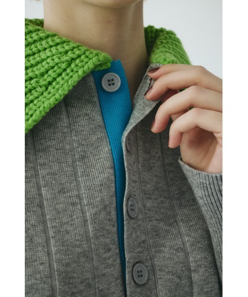 HeRIN.CYE(ヘリンドットサイ)の「Point collar knit pull over ポイントカラーニットプルオーバー(ニット/セーター・レディース・ネイビー/ベージュ/グレー・FREE)」の12枚目の写真