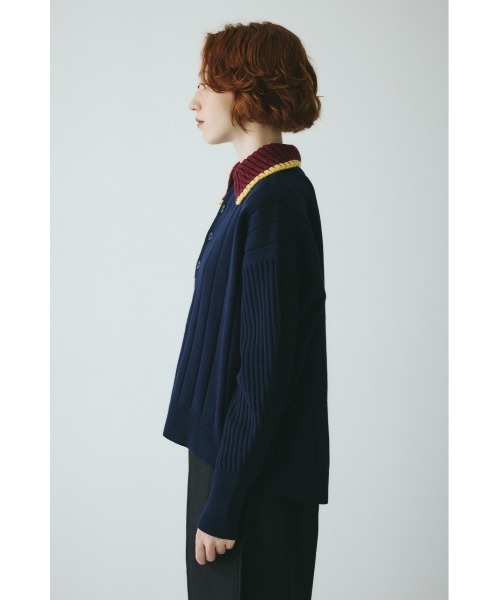 HeRIN.CYE(ヘリンドットサイ)の「Point collar knit pull over ポイントカラーニットプルオーバー(ニット/セーター・レディース・ネイビー/ベージュ/グレー・FREE)」の14枚目の写真