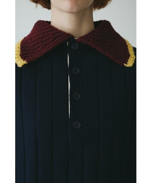 HeRIN.CYE(ヘリンドットサイ)の「Point collar knit pull over ポイントカラーニットプルオーバー(ニット/セーター・レディース・ネイビー/ベージュ/グレー・FREE)」の16枚目の写真
