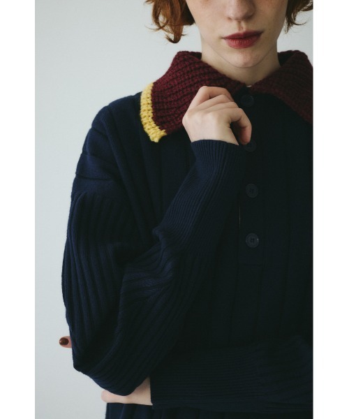 HeRIN.CYE(ヘリンドットサイ)の「Point collar knit pull over ポイントカラーニットプルオーバー(ニット/セーター・レディース・ネイビー/ベージュ/グレー・FREE)」の18枚目の写真