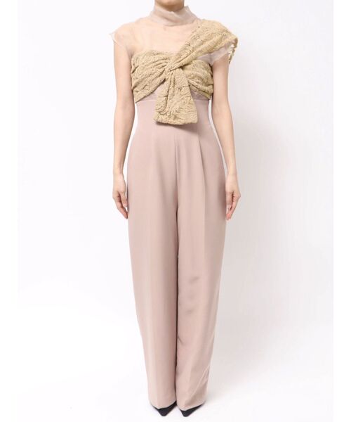 LAGUNAMOON（ラグナムーン）の「LADYエンブロイダリーツイストパンツドレス 結婚式 お呼ばれ（パンツドレス・レディース・ベージュ/ブラック・MEDIUM/SMALL）」の18枚目の写真