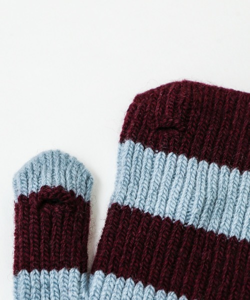 WEGO（ウィゴー）の「ﾎﾞｰﾀﾞｰﾐﾄﾝｸﾞﾛｰﾌﾞ（手袋・レディース・サックスブルー/ライトピンク/オフホワイト・FREE）」の4枚目の写真