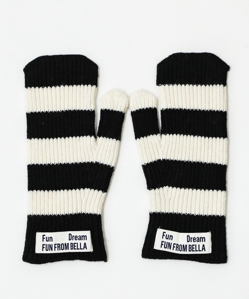 WEGO（ウィゴー）の「ﾎﾞｰﾀﾞｰﾐﾄﾝｸﾞﾛｰﾌﾞ（手袋・レディース・サックスブルー/ライトピンク/オフホワイト・FREE）」の6枚目の写真