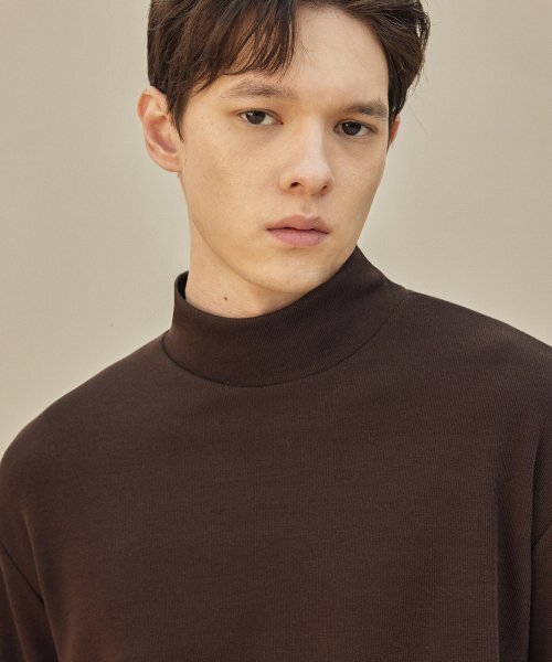 [Black] B‑steady half‑zip polanec‑brown