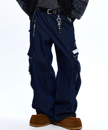 RSSC（アールエスエスシー）の「WRINKLE MIXED STRIPE CARPENTER DENIM PANTS - DENIM（デニムパンツ）」