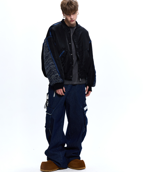 RSSC(アールエスエスシー)の「WRINKLE MIXED STRIPE CARPENTER DENIM PANTS - DENIM(デニムパンツ・レディース・その他・1/2)」の5枚目の写真