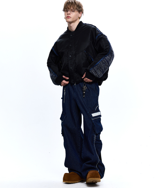RSSC(アールエスエスシー)の「WRINKLE MIXED STRIPE CARPENTER DENIM PANTS - DENIM(デニムパンツ・レディース・その他・1/2)」の6枚目の写真