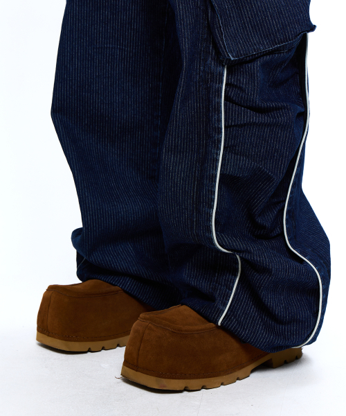 RSSC(アールエスエスシー)の「WRINKLE MIXED STRIPE CARPENTER DENIM PANTS - DENIM(デニムパンツ・レディース・その他・1/2)」の8枚目の写真