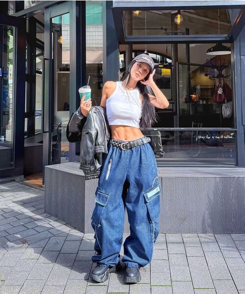 RSSC(アールエスエスシー)の「WRINKLE MIXED STRIPE CARPENTER DENIM PANTS - DENIM(デニムパンツ・レディース・その他・1/2)」の19枚目の写真