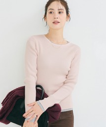 軽量ニット クルーネックラウンドヘム