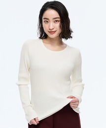 軽量ニット クルーネックラウンドヘム【西山茉希様着用】