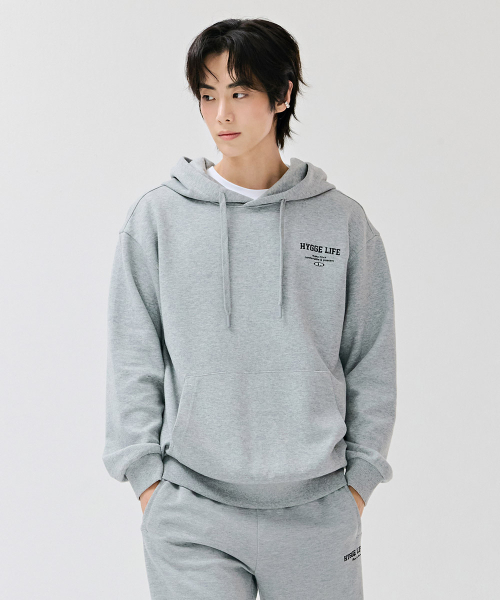 CHASECULT(チェイスカルト)の「共用エッセンシャルレタリングフードTシャツ-DEZU5104B0B(パーカー・メンズ・ライトグレー・95/105/90/100/110)」の1枚目の写真