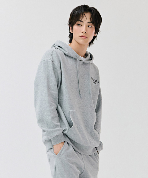 CHASECULT(チェイスカルト)の「共用エッセンシャルレタリングフードTシャツ-DEZU5104B0B(パーカー・メンズ・ライトグレー・95/105/90/100/110)」の4枚目の写真