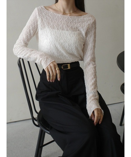 amel(エイメル)の「クラシックレースシアートップス / アイボリー(シャツ/ブラウス・レディース・アイボリー・FREE)」の3枚目の写真