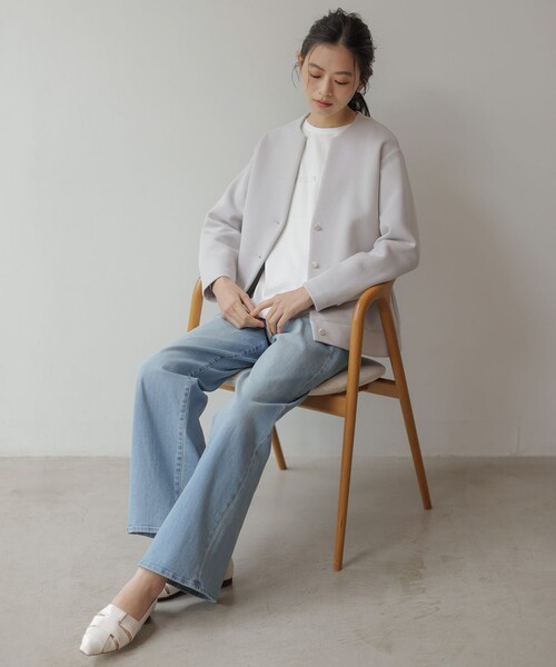 J.PRESS(ジェイプレス)の「メタリックロゴ ロンT(Tシャツ/カットソー・レディース・ホワイト系/ライトグレー系/ネイビー系1・T13/T15)」の4枚目の写真