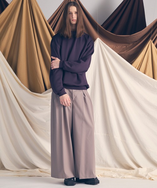 MAISON SPECIAL（メゾンスペシャル）の「《UNISEX》Mock Neck Prime-Over Sweat/モックネックプライムオーバースウェット【MAISON SPECIAL/メゾンスペシャル】（スウェット・メンズ・バーガンディー/ブラック/グレイッシュベージュ・0/1/2）」の22枚目の写真